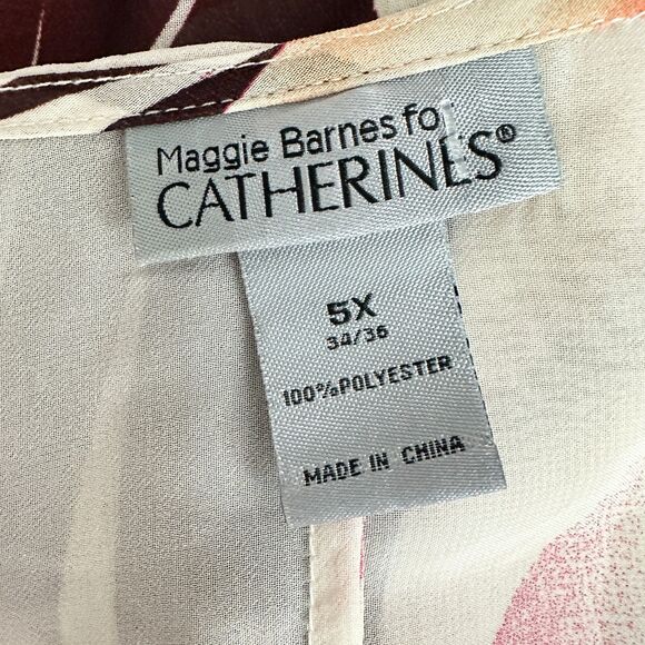 Maggie Barnes Catherines Top Women 5X Plus Chiffon Tunic Kaftan Classic NWOT - Picture 3 of 7